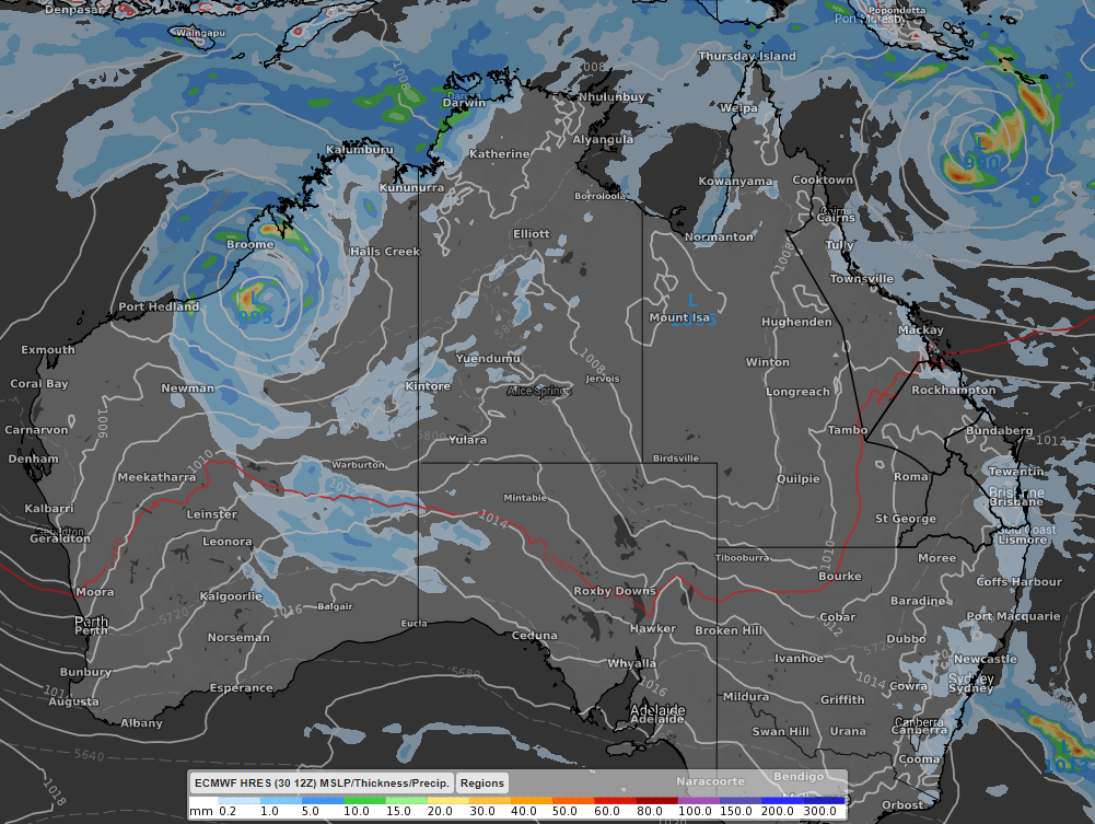 Two potential cyclones