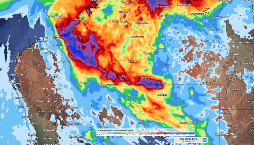 WZ central Aus potential rain