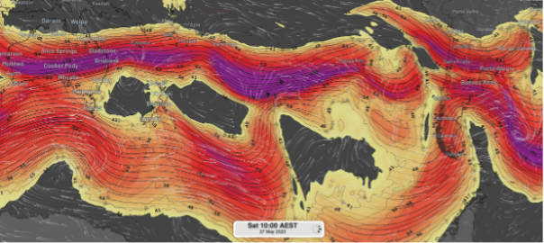 Australia getting hammered by two jet streams