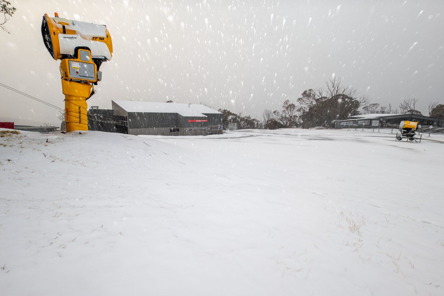 Early flakes in what should be the first significant snowfall of the 2026 season at Thredbo on Thursday, July 2, 2026. Source: Thredbo Resort