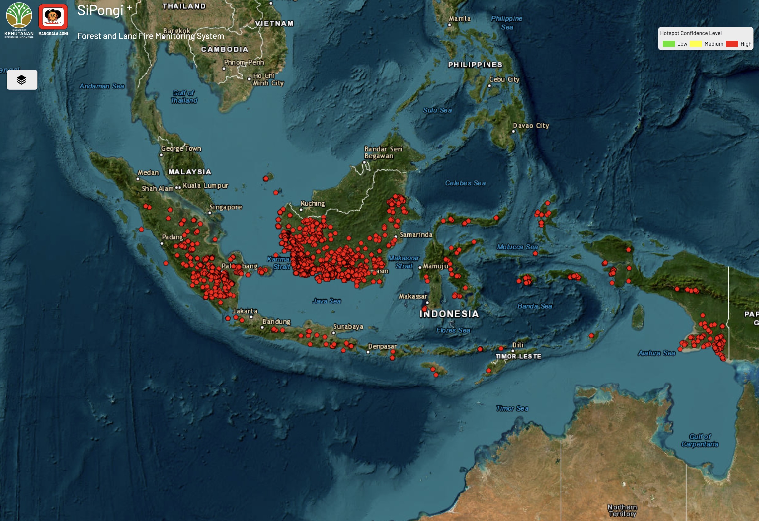 ire hotspots in Indonesia during the first week of September. Source: SIPONGI KEMENFUT.