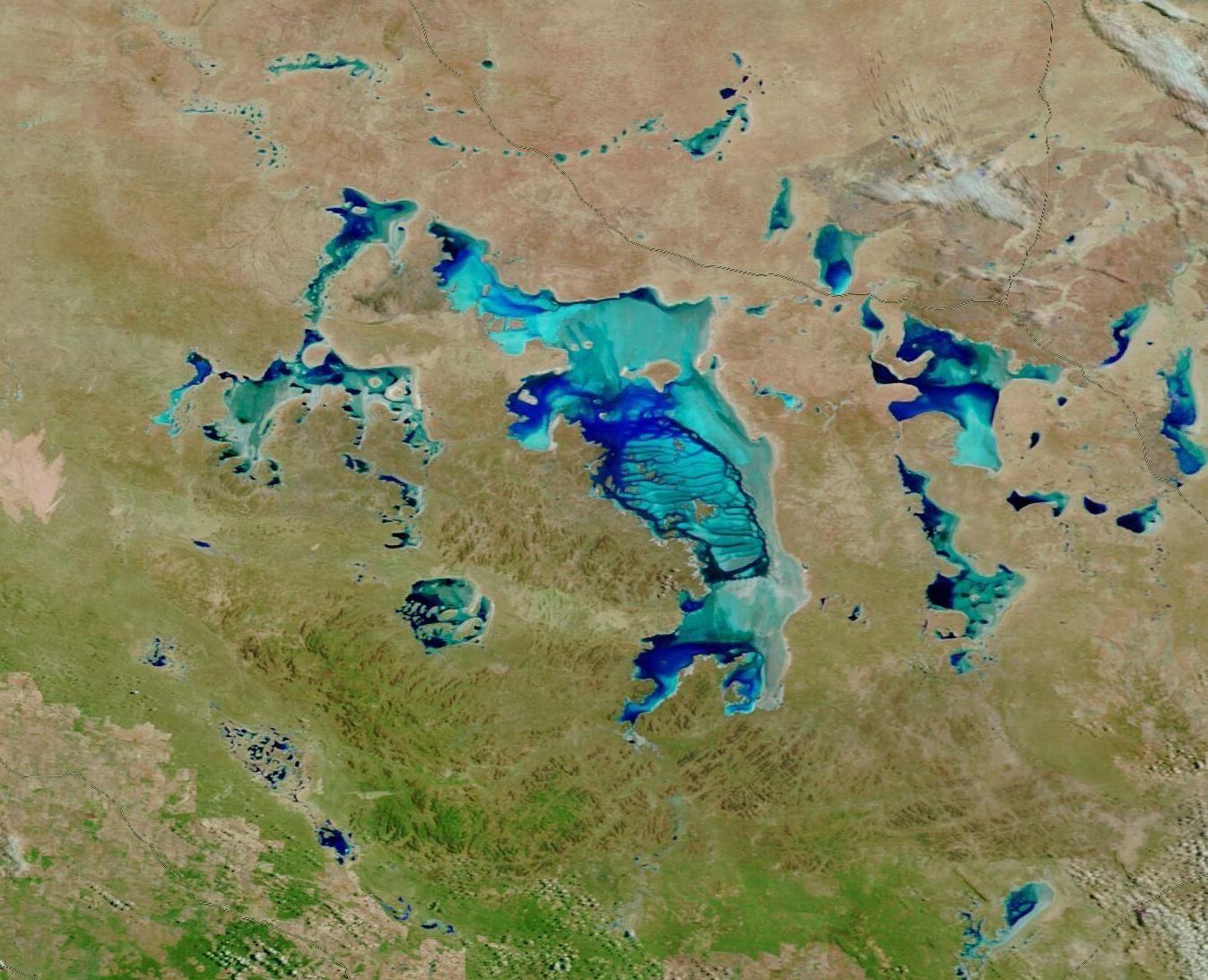 Satellite image of Lake Gairdner in South Australia on March 4, 2026. Source: NASA.
