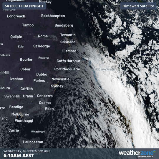 Visible satellite images captured on Wednesday morning. Source: Weatherzone.