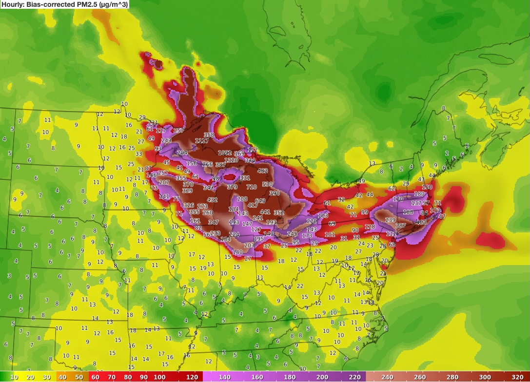Air quality forecast for Thursday, July 17, 2026. Source: NOAA.