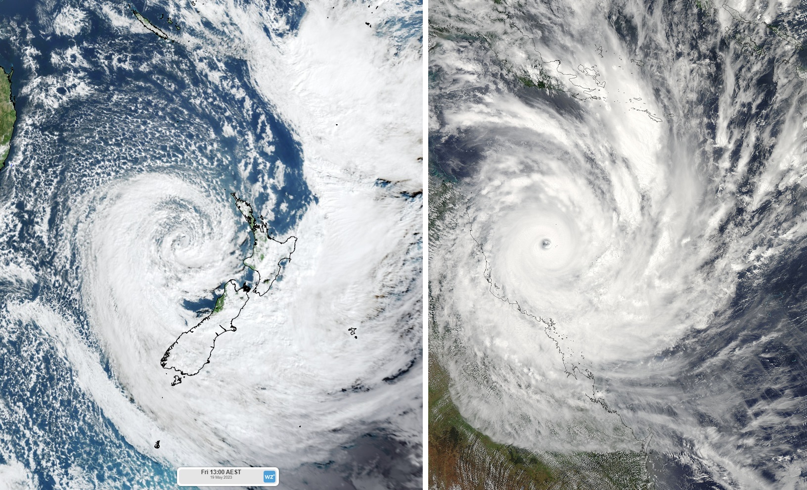 NZ extratropical cyclone + Yasi coimparison