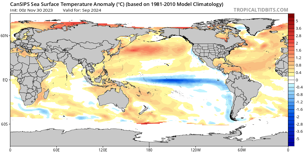 La Nina more likely than El Nino or neutral conditions by spring this year.