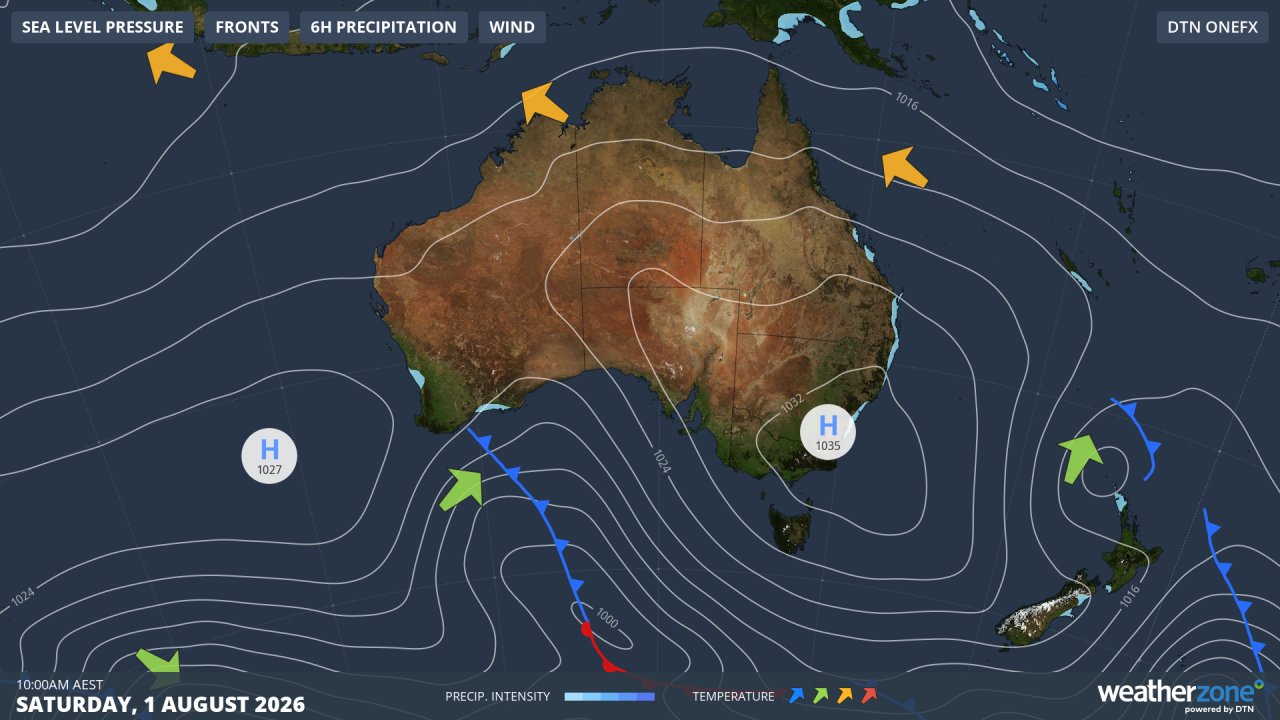 Synoptic chart for Saturday, August 01, 2026.