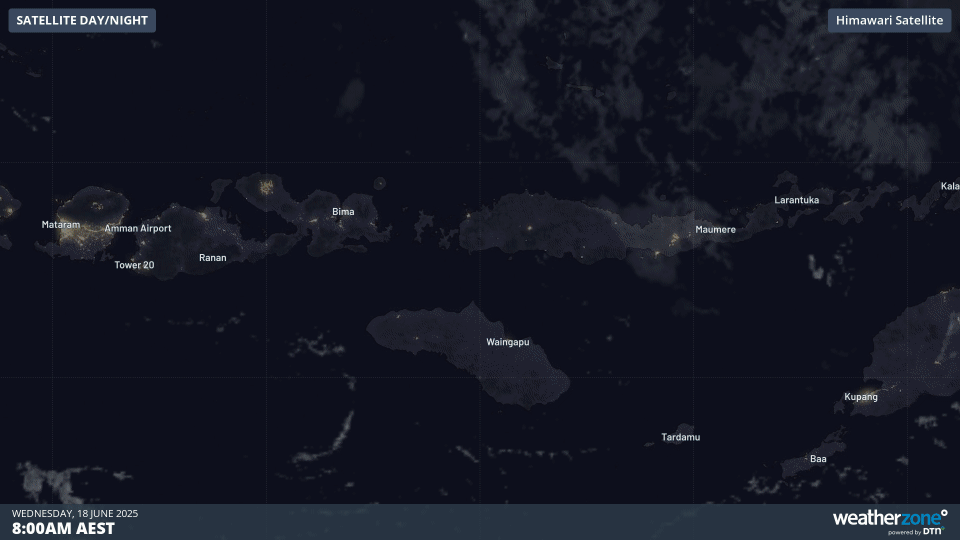 Image: Volcanic Ash plume visible on satellite imagery on the morning of Wednesday, June 18, 2025.