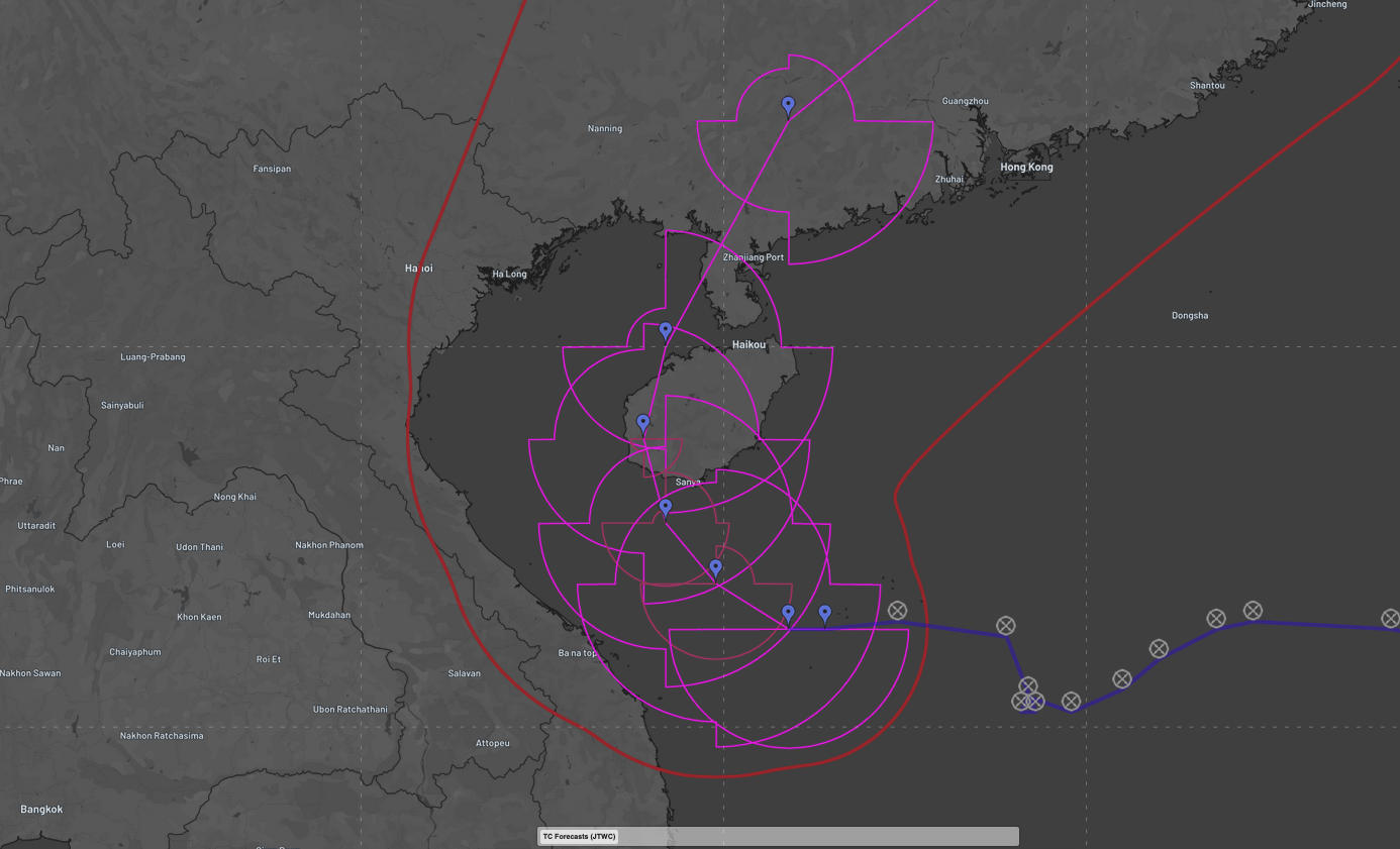 Image: latest forecast track map of Tropical Storm Wutip, as of 12pm CST on Thursday, June 12.