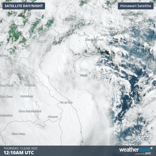 Image: Satellite loop of Tropical Storm Wutip on Thursday, June 12.