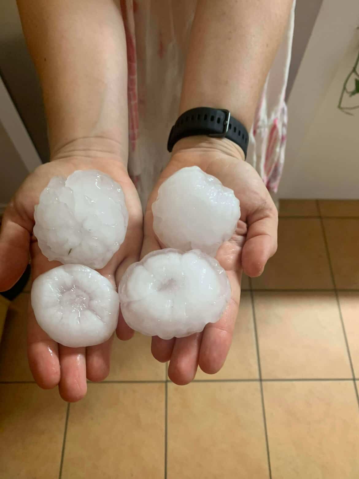 Hail that fell at Loganholme, Qld on Sunday, November 23. Source: @earthly.emma / Instagram