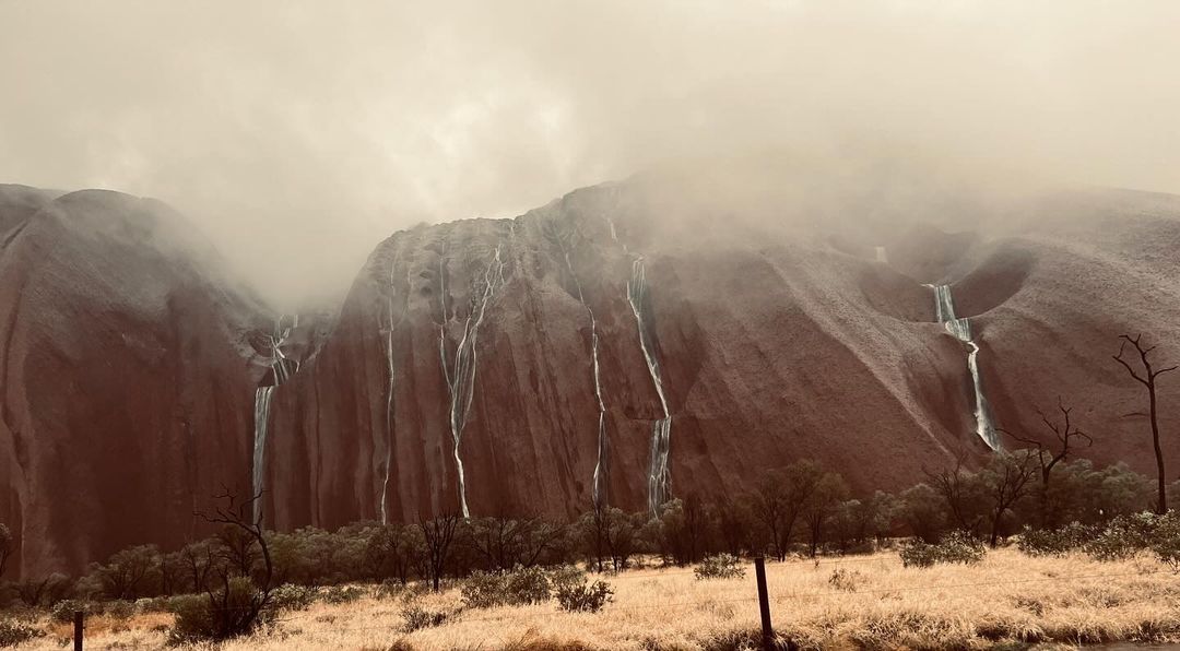 Waterfalls on Uluru on Monday, September 23, 2024. Source: @janetswainsongs / Instragram