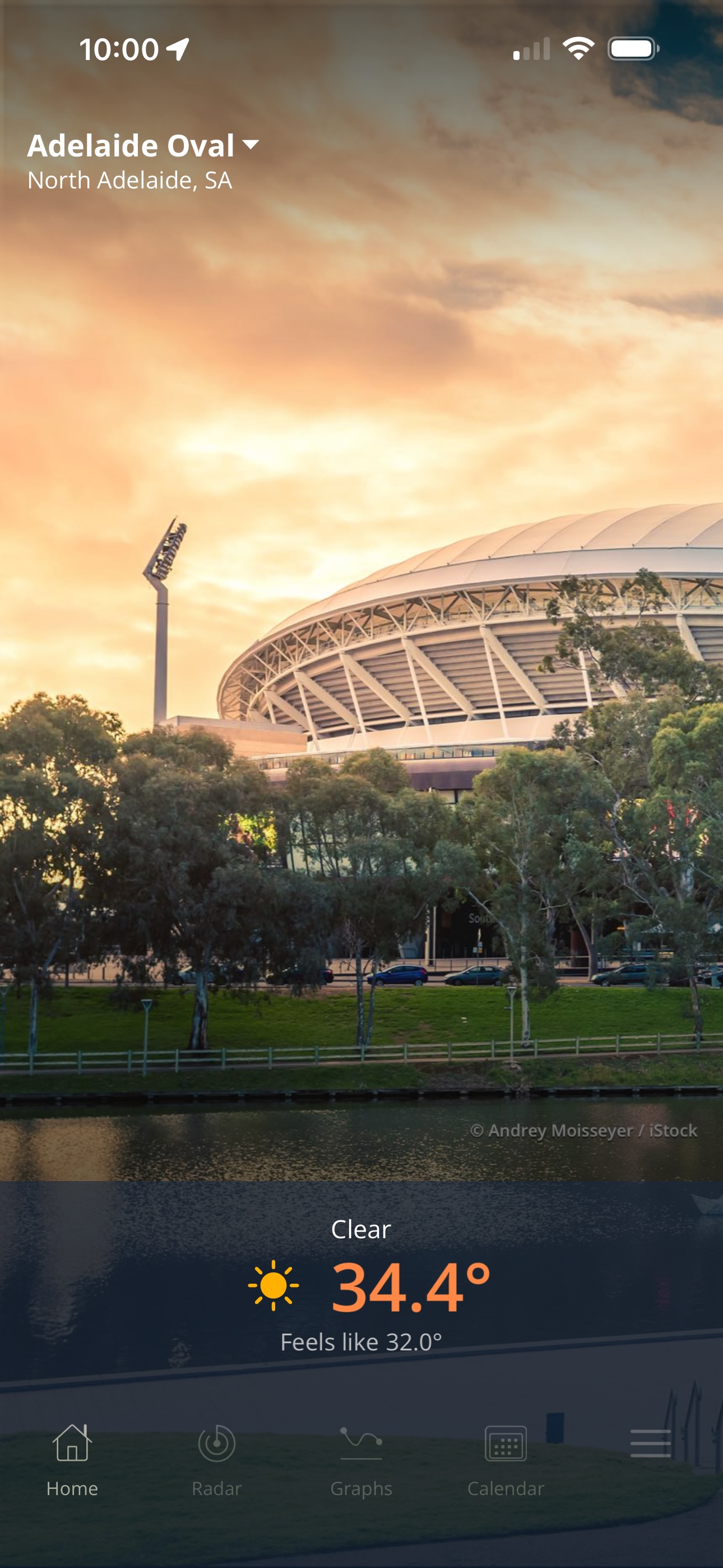Live observations at the Adelaide Oval on Thursday morning in the Weatherzone app.