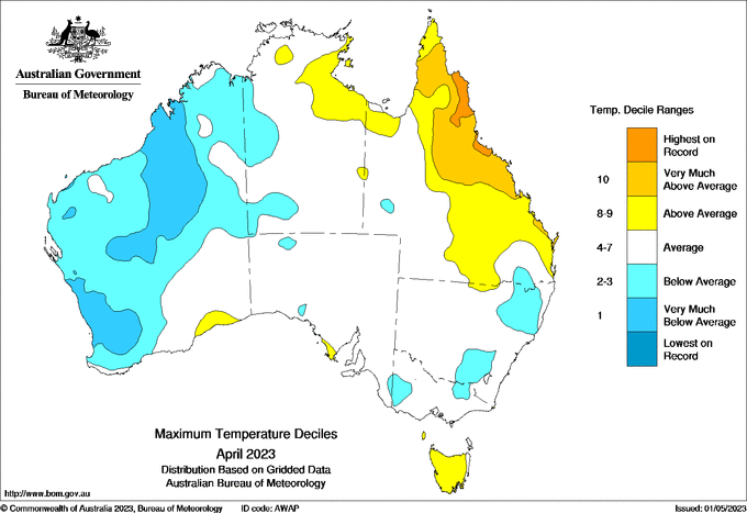 Australia's wettest April in 17 years. coolest in eight