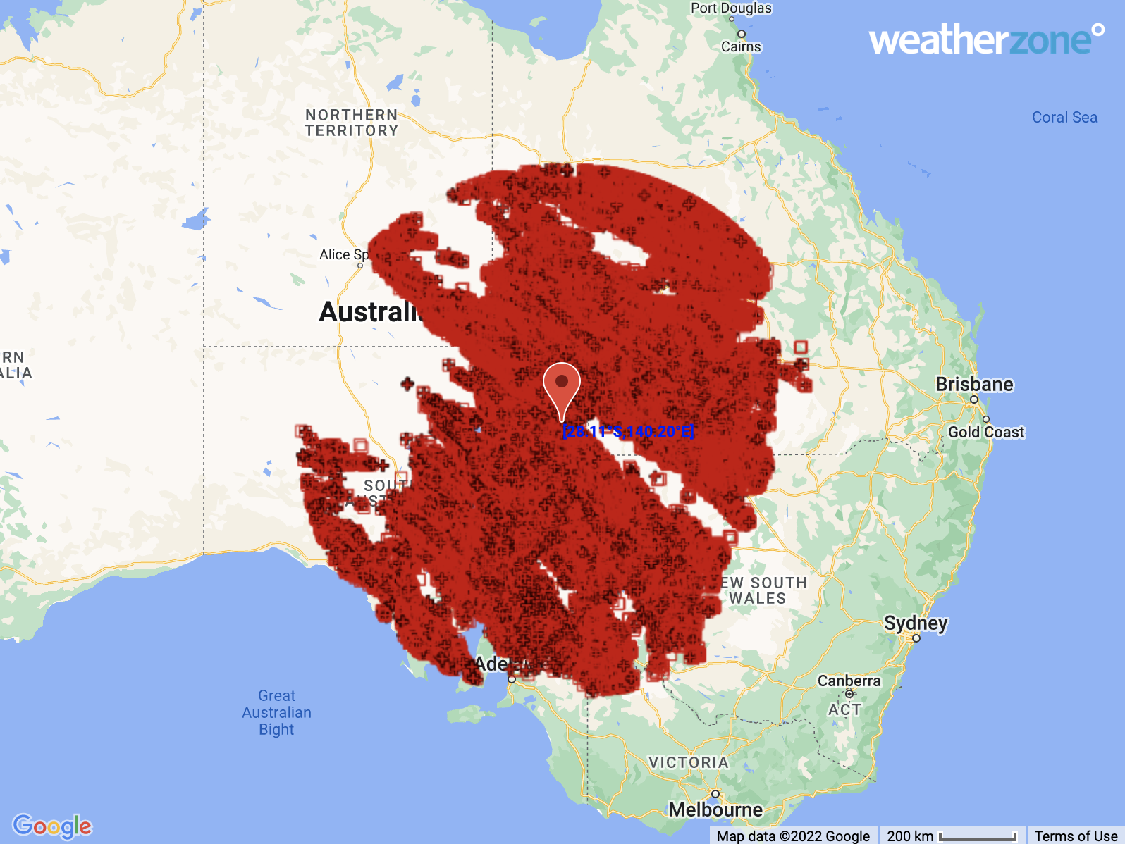 Half a million lightning strikes over Australia