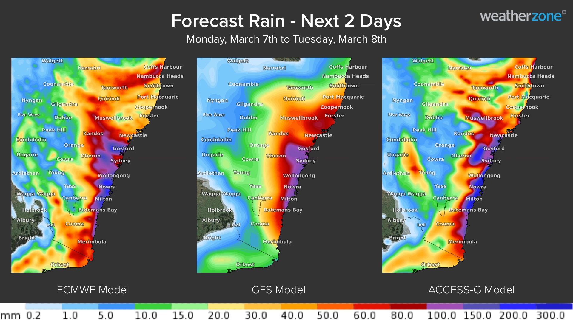 Wet and dangerous 48 hours ahead for eastern NSW