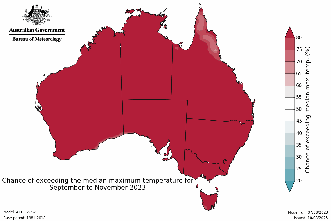 Dry warm spring outlook for Australia