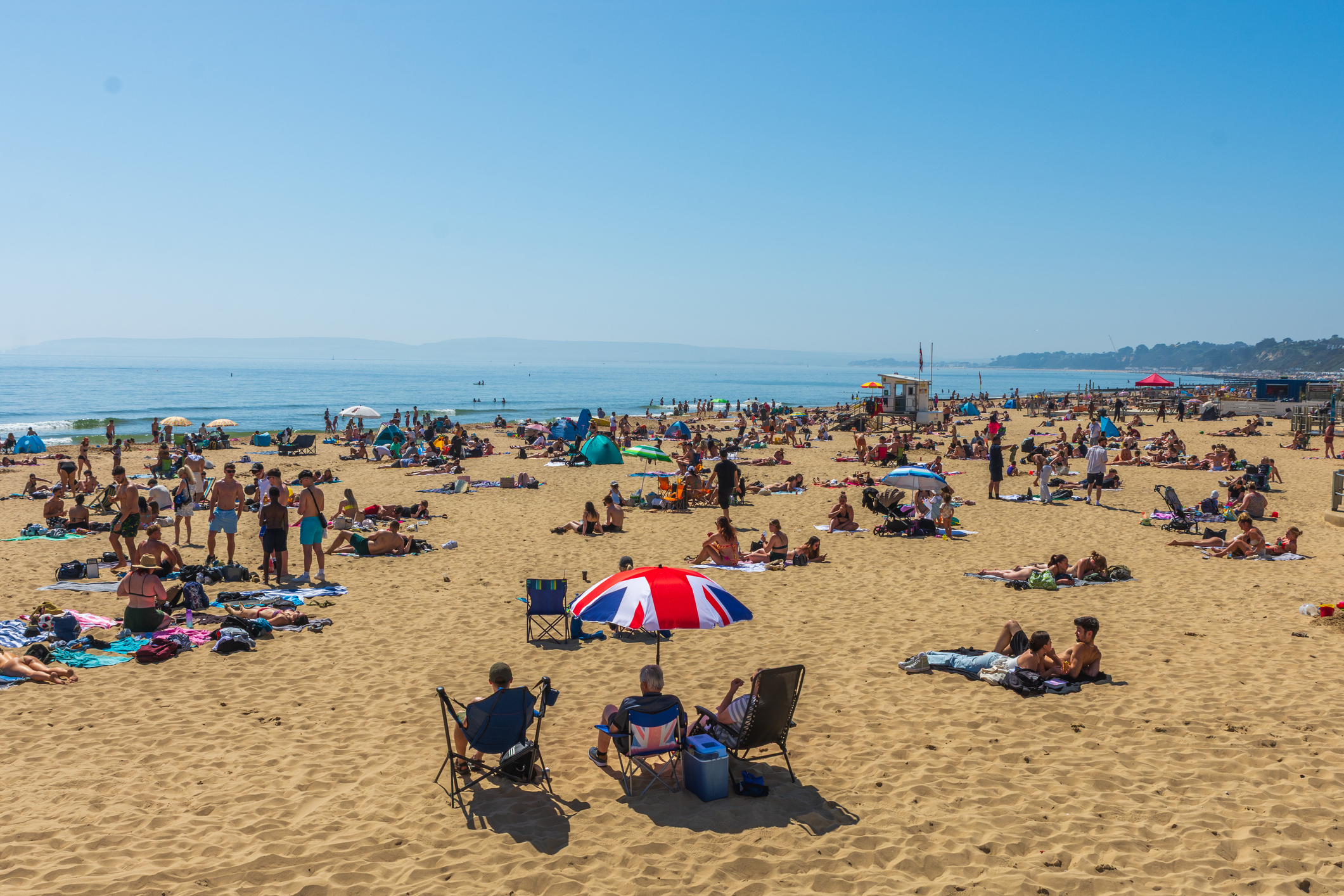 Image: It's not Bondi, but some UK residents found relief in the hot 2026 summer at Bournemouth Beach. Source: iStock/PabloMendo.