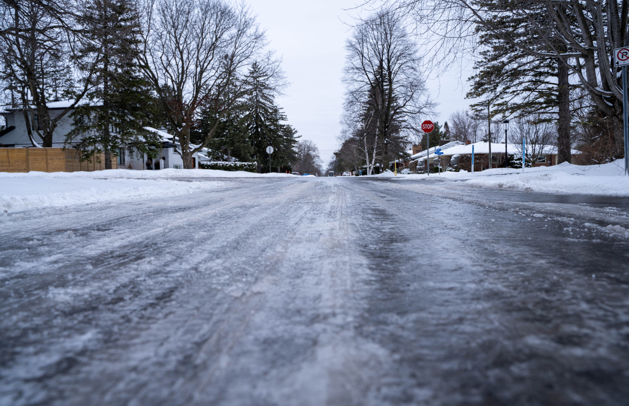 Slipperly ice on roads can make it dangerous to drive. Source: iStock / redtea.