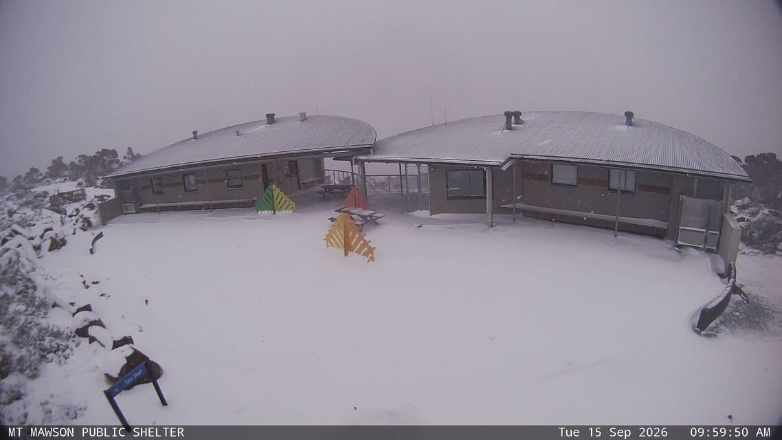 Image: The Mt Mawson public shelter on Tuesday, September 15, 2026. Source: Mt Mawson.