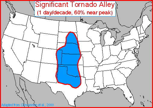 Tornado Alley. Source: NOAA / NCEI.